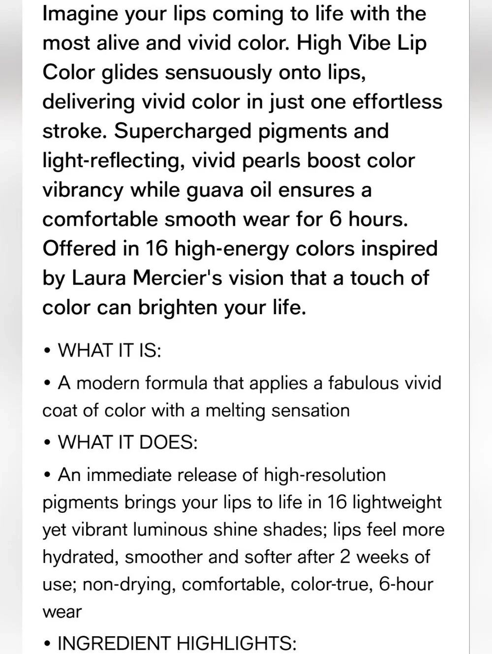 Laura Mercier High Vibe Lip Color